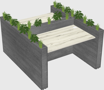 Rectangular shared desk