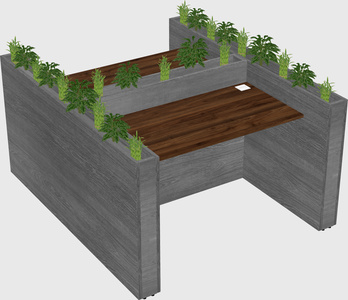 Rectangular shared desk
