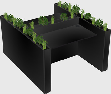 Rectangular shared desk