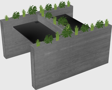 Rectangular shared desk