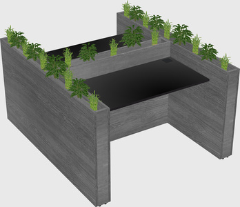 Rectangular shared desk