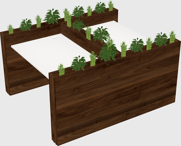 Rectangular shared desk
