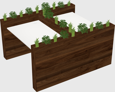 Rectangular shared desk