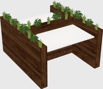 Rectangular shared desk