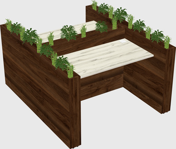 Rectangular shared desk