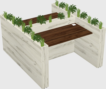 Rectangular shared desk