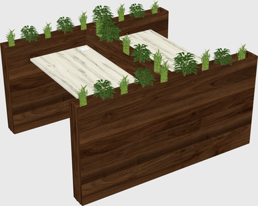 Rectangular shared desk