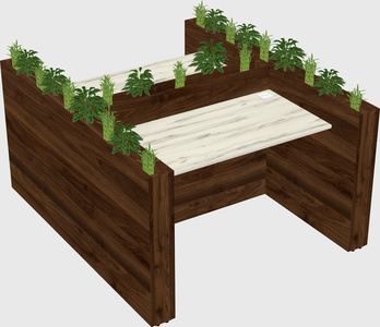 Rectangular shared desk