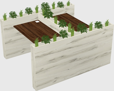 Rectangular shared desk