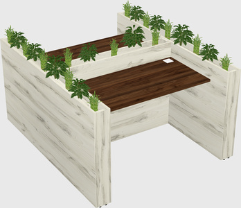 Rectangular shared desk