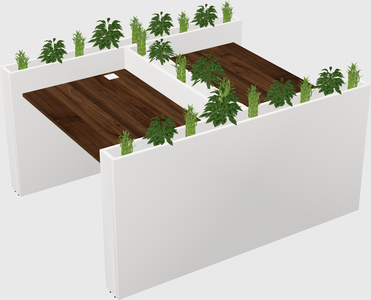 Rectangular shared desk