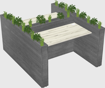 Rectangular shared desk