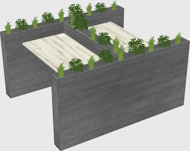 Rectangular shared desk