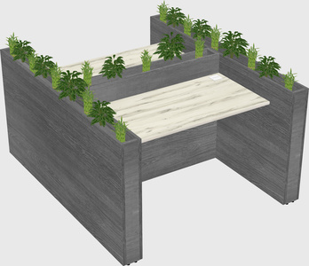 Rectangular shared desk