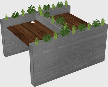 Rectangular shared desk