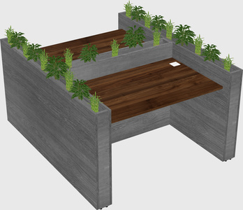 Rectangular shared desk
