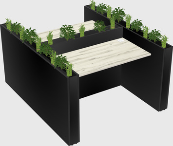 Rectangular shared desk