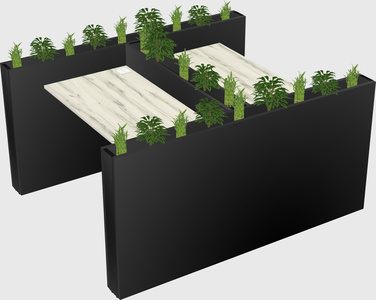 Rectangular shared desk