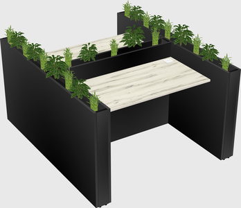 Rectangular shared desk