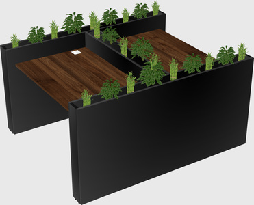 Rectangular shared desk