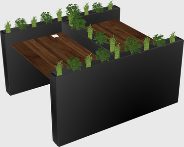 Rectangular shared desk