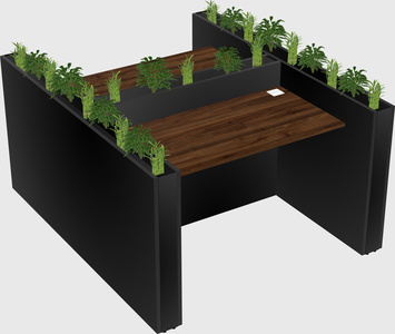 Rectangular shared desk