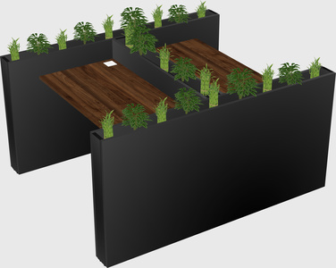 Rectangular shared desk