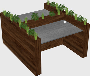 Rectangular shared desk