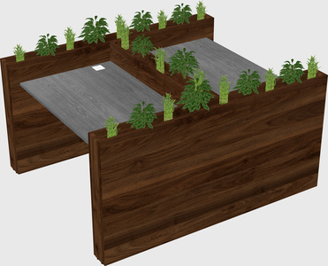 Rectangular shared desk