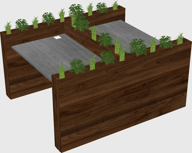 Rectangular shared desk
