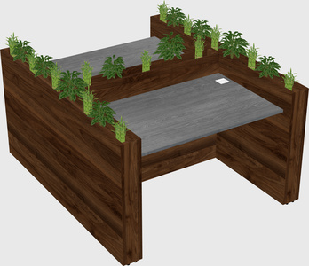 Rectangular shared desk