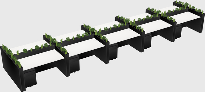 Rectangular shared desk