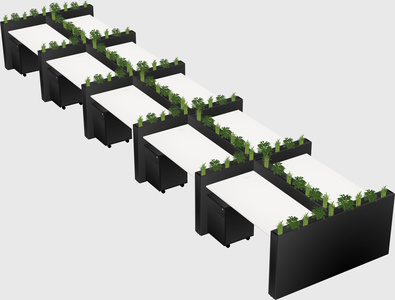 Rectangular shared desk