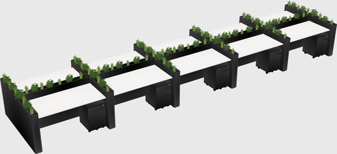 Rectangular shared desk