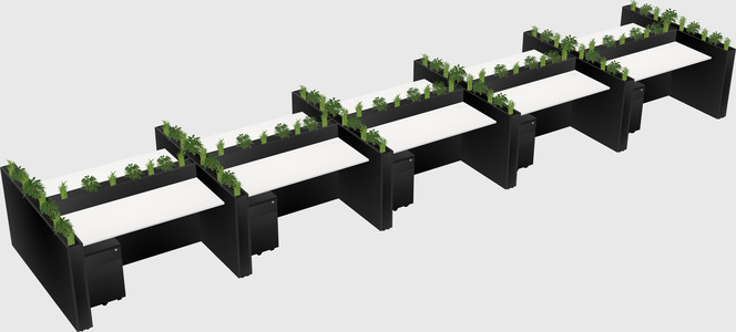 Rectangular shared desk