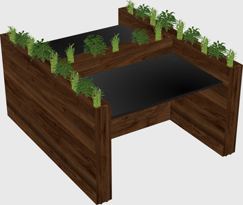 Rectangular shared desk