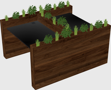 Rectangular shared desk