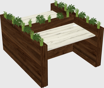 Rectangular shared desk