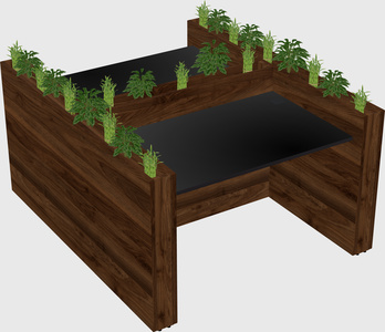 Rectangular shared desk