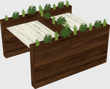 Rectangular shared desk