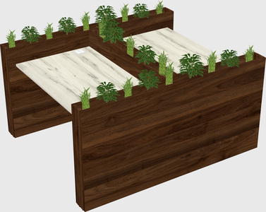 Rectangular shared desk