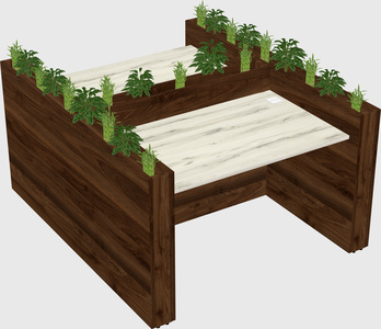 Rectangular shared desk