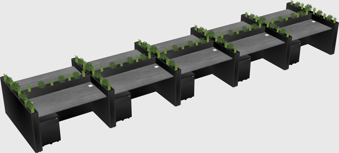 Rectangular shared desk
