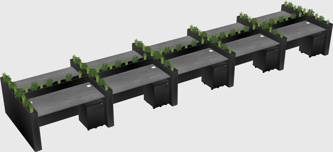 Rectangular shared desk