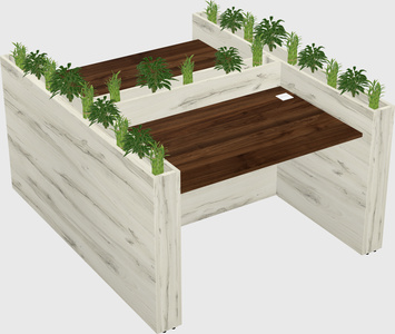Rectangular shared desk