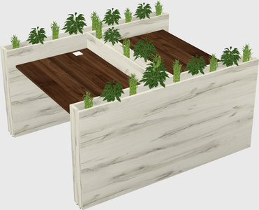 Rectangular shared desk