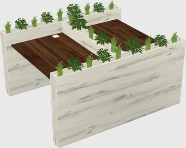 Rectangular shared desk