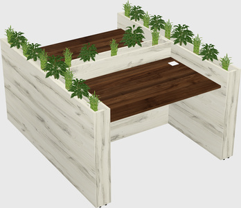 Rectangular shared desk