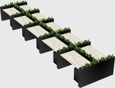 Rectangular shared desk