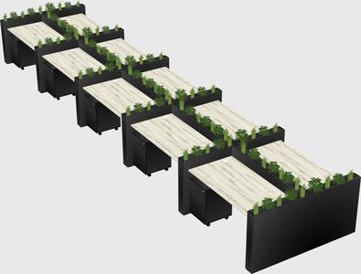 Rectangular shared desk